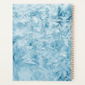 abstrakte blaue Federn und Schneeflocken Planer (Rückseite)