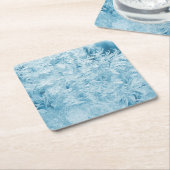 abstrakte blaue Federn und Schneeflocken Rechteckiger Pappuntersetzer (angewinkelt)