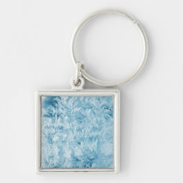 abstrakte blaue Federn und Schneeflocken Schlüsselanhänger