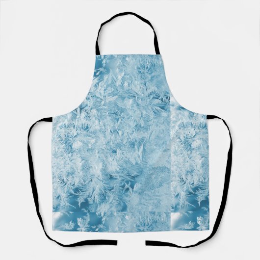 abstrakte blaue Federn und Schneeflocken Schürze (Vorderseite)