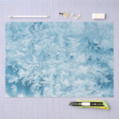 abstrakte blaue Federn und Schneeflocken Seidenpapier (Handwerk)