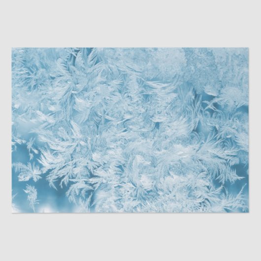 abstrakte blaue Federn und Schneeflocken Seidenpapier (Vorderseite)