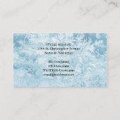 abstrakte blaue Federn und Schneeflocken Visitenkarte (Rückseite)