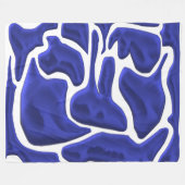 Abstrakte blaue Flüssigkeitsformen – 3D-Moderne Ku Fleecedecke (Vorderseite (Horizontal))
