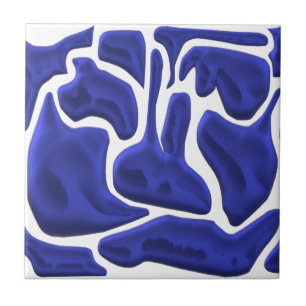 Abstrakte blaue Flüssigkeitsformen – 3D-Moderne Ku Fliese