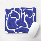 Abstrakte blaue Flüssigkeitsformen – 3D-Moderne Ku Mousepad (Mit Mouse)