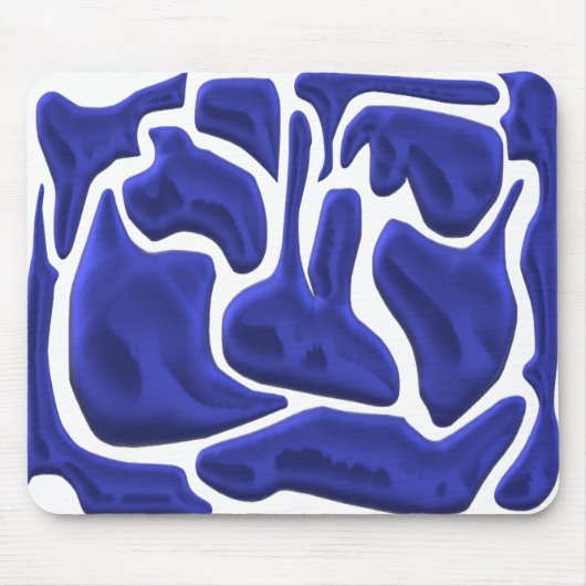 Abstrakte blaue Flüssigkeitsformen – 3D-Moderne Ku Mousepad (Vorne)