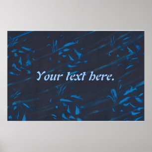 Abstrakte blaue Formen auf Navy Black Custom Poste Poster