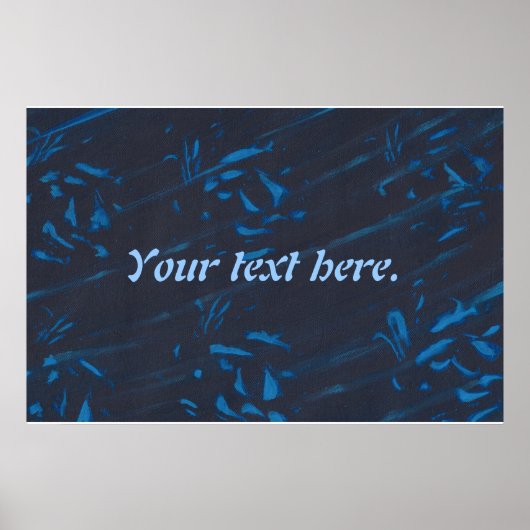 Abstrakte blaue Formen auf Navy Black Custom Poste Poster (Vorne)