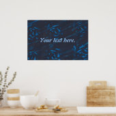 Abstrakte blaue Formen auf Navy Black Custom Poste Poster (Küche)