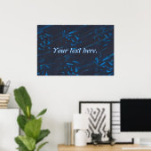Abstrakte blaue Formen auf Navy Black Custom Poste Poster (Heimbüro)