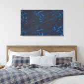 Abstrakte blaue Formen auf schwarz gewrappten Kanv Leinwanddruck (Insitu (Schlafzimmer))