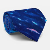 Abstrakte blaue Galaxie Krawatte (Gerollt)