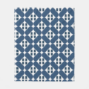 Abstrakte blaue geometrische Formen Fleecedecke