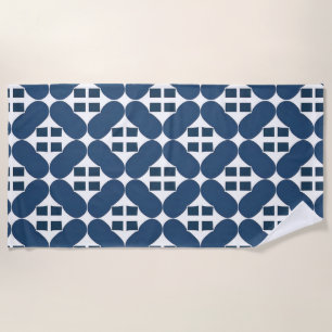 Abstrakte blaue geometrische Formen Strandtuch