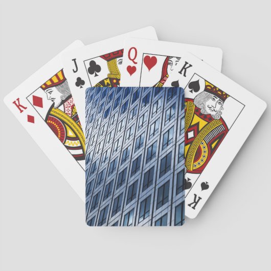 Abstrakte blaue graue Fenster Spielkarten (Rückseite)