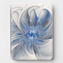 Abstrakte blaue graue Wasserfarbe-Fraktal-Kunst-Bl