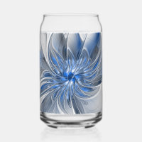 Abstrakte blaue graue Wasserfarbe-Fraktal-Kunst-Bl