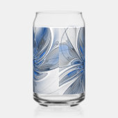 Abstrakte blaue graue Wasserfarbe-Fraktal-Kunst-Bl Dosenglas (Rechts)