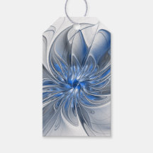 Abstrakte blaue graue Wasserfarbe-Fraktal-Kunst-Bl