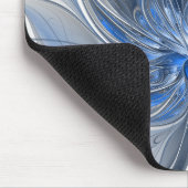 Abstrakte blaue graue Wasserfarbe-Fraktal-Kunst-Bl Mousepad (Ecke)