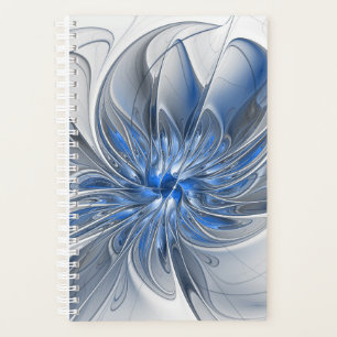 Abstrakte blaue graue Wasserfarbe-Fraktal-Kunst-Bl Planer