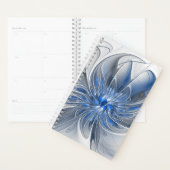 Abstrakte blaue graue Wasserfarbe-Fraktal-Kunst-Bl Planer (Anzeige)