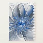 Abstrakte blaue graue Wasserfarbe-Fraktal-Kunst-Bl Planer (Rückseite)