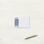 Abstrakte blaue graue Wasserfarbe-Fraktal-Kunst-Bl Post-it Klebezettel (Auf Schreibtisch)