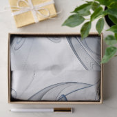 Abstrakte blaue graue Wasserfarbe-Fraktal-Kunst-Bl Seidenpapier (Geschenk)