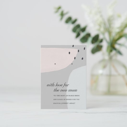 ABSTRAKTE BLAUE GRAY NEUE MUM GIFT EARRING-ANZEIGE PLATZKARTE (Stehend Vorderseite)