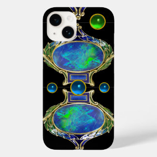 ABSTRAKTE BLAUE GRÜNE OPALE WIRKUNG MIT GEMSTONES Case-Mate iPhone 14 HÜLLE