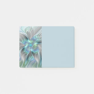 Abstrakte Blaue Grüne Schmetterling Fantasy Frakta Post-it Klebezettel