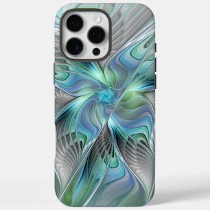 Abstrakte Blaue Grüne Schmetterlings-Fantasy-Frakt iPhone 16 Pro Max Hülle