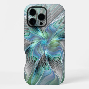 Abstrakte Blaue Grüne Schmetterlings-Fantasy-Frakt iPhone 16 Pro Max Hülle