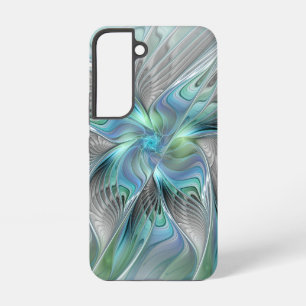 Abstrakte blaue grüne Schmetterlings-Fantasy-Frakt Samsung Galaxy Hülle