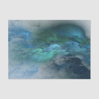 Abstrakte blaue/grüne Wolken - Gewebepapier Seidenpapier