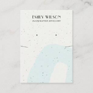 ABSTRAKTE BLAUE KERAMIK NEKLACE EARRING DISPLAY VISITENKARTE