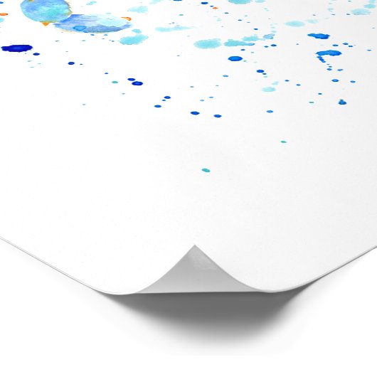 Abstrakte blaue Krabbe Poster (Ecke)