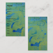 Abstrakte blaue Kreise auf Grün Visitenkarte (Vorne/Hinten)