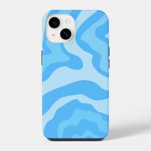abstrakte blaue Kunst iPhone Hülle (Rückseite)
