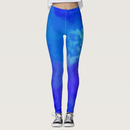 Abstrakte blaue Leggings