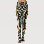 Abstrakte blaue Leggings (Rückseite)