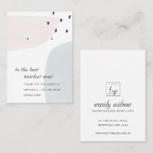 ABSTRAKTE BLAUE LEHRER-GIFT-EARRING-ANZEIGE PLATZKARTE (Vorne/Hinten)