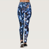 Abstrakte blaue Leuchten Leggings (Rückseite)