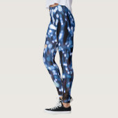 Abstrakte blaue Leuchten Leggings (Links)