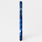Abstrakte blaue Leuchtpunkte iPhone Hülle (Linke Seite)