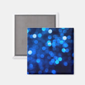 Abstrakte blaue Leuchtpunkte Magnet (Vorderseite/Rückseite)