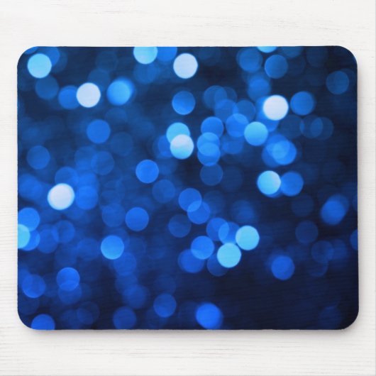 Abstrakte blaue Leuchtpunkte Mousepad (Vorne)
