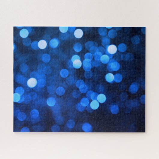 Abstrakte blaue Leuchtpunkte Puzzle (Horizontal)
